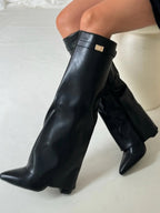 Dames Suède Boots met Gouden Details