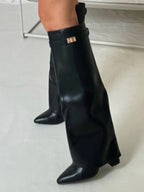 Dames Suède Boots met Gouden Details