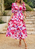 Dames Midi Jurk Bloemenprint Elegant