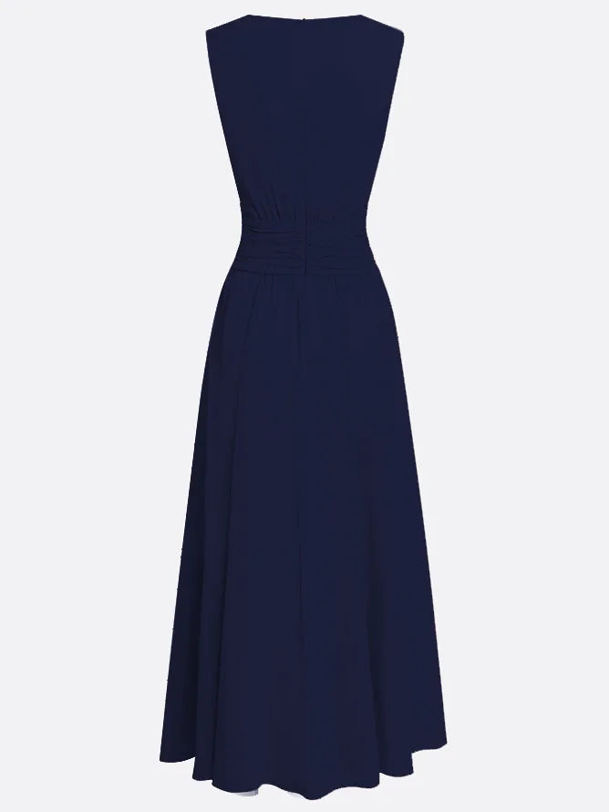 Dames Mouwloze A Lijn Maxi Jurk Chiffon