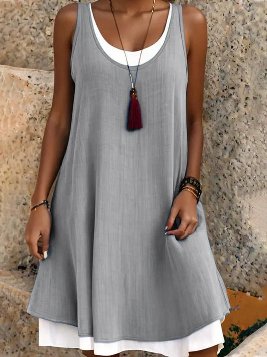 Dames Mouwloze Midi Jurk Zomer