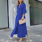 Dames Maxi Jurk met Elegante V Hals