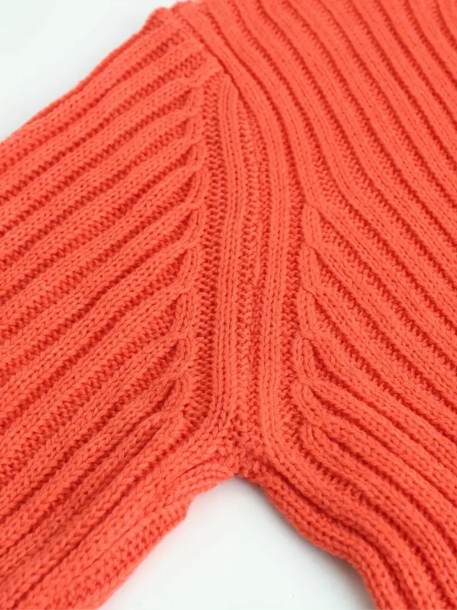 Peaches Trui | Geribde Gebreide One-Shoulder Cropped Trui