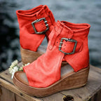 Dames Sleehak Sandalen met Gespband