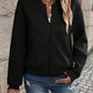 Valentina Vest | Dames Herfst Gebreid Vest met Rits, Geribde Zoom en Lange Mouwen