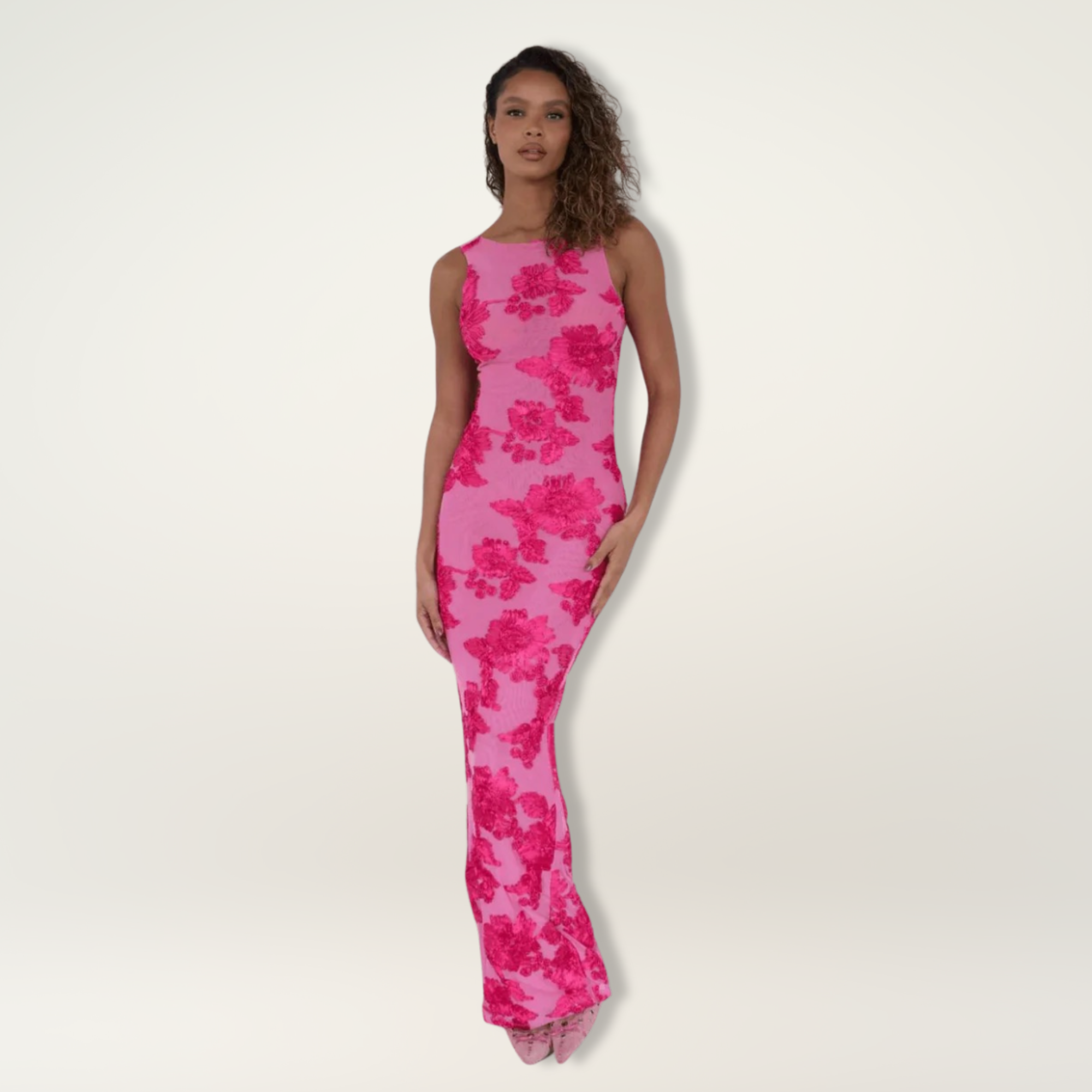 Dames Bloemenprint Maxi Jurk Zonder Mouwen