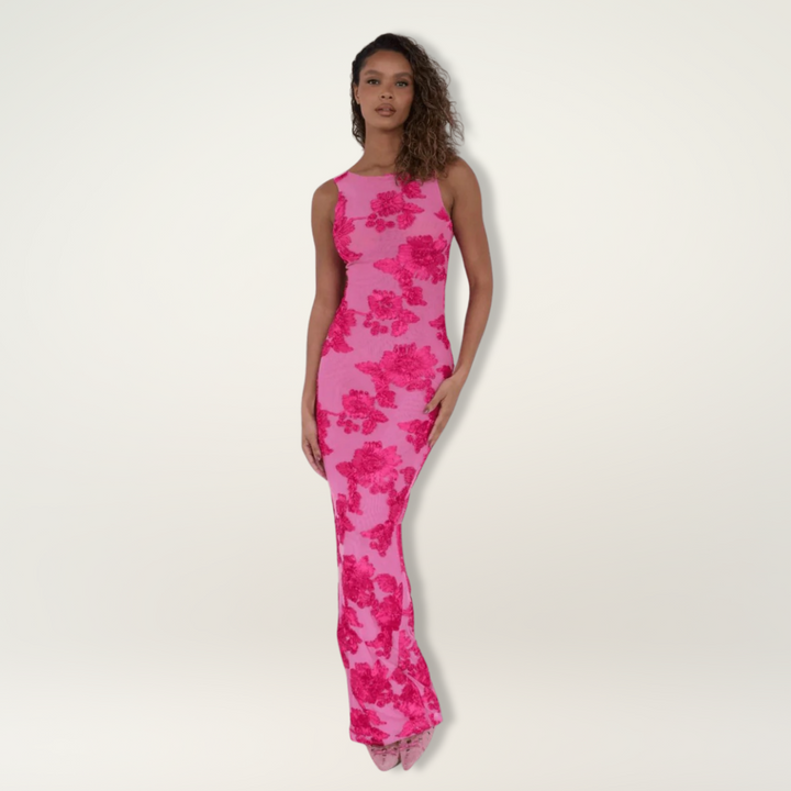 Dames Bloemenprint Maxi Jurk Zonder Mouwen