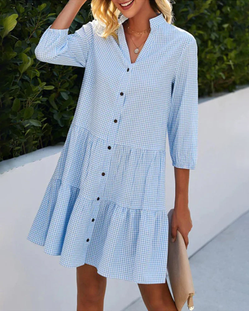 Dames Mini Jurk Ruitpatroon Zomer