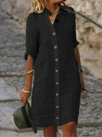 Dames Comfortabele Shirt Mini Jurk