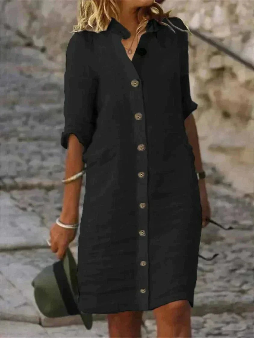 Dames Comfortabele Shirt Mini Jurk