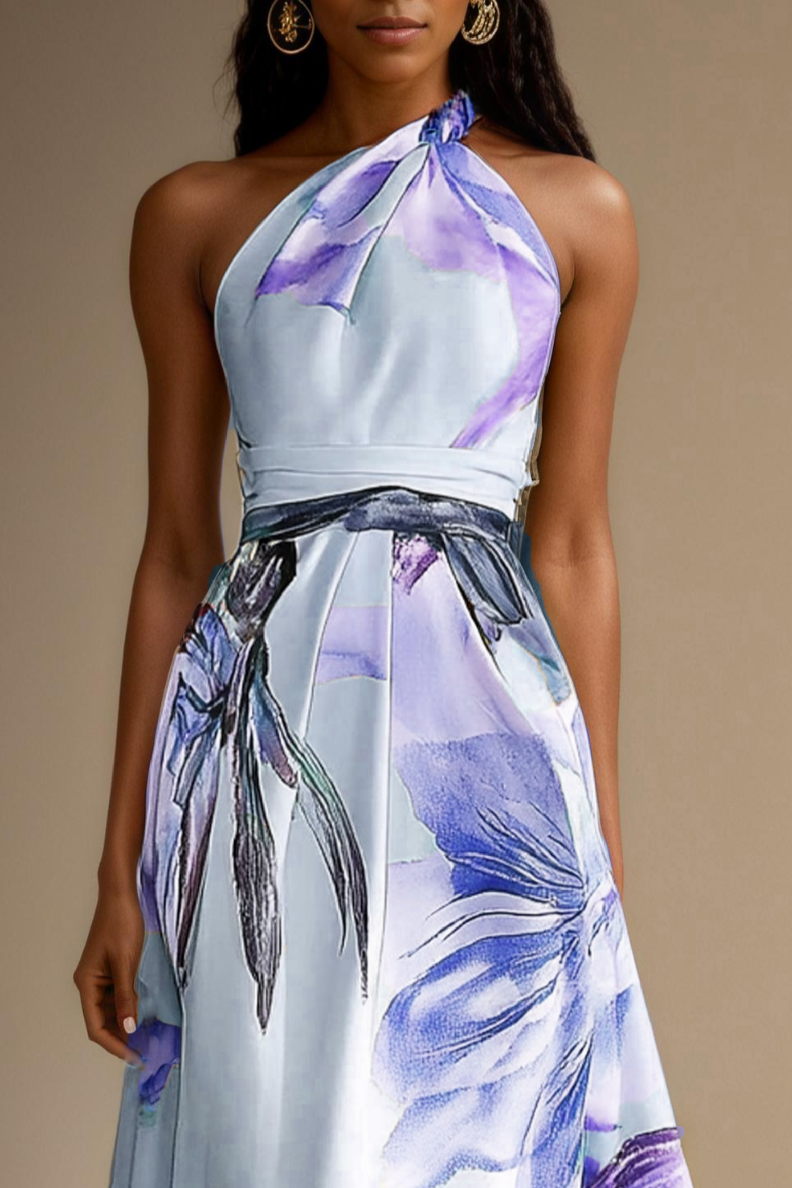 Dames Satijnen One Shoulder Maxi Jurk