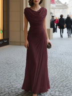 Dames Gedrapeerde Maxi Jurk met Cowl Hals