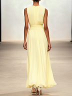 Dames Mouwloze A Lijn Maxi Jurk Chiffon