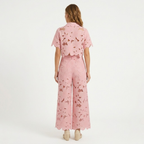 Dames Geborduurde Tweedelige Set