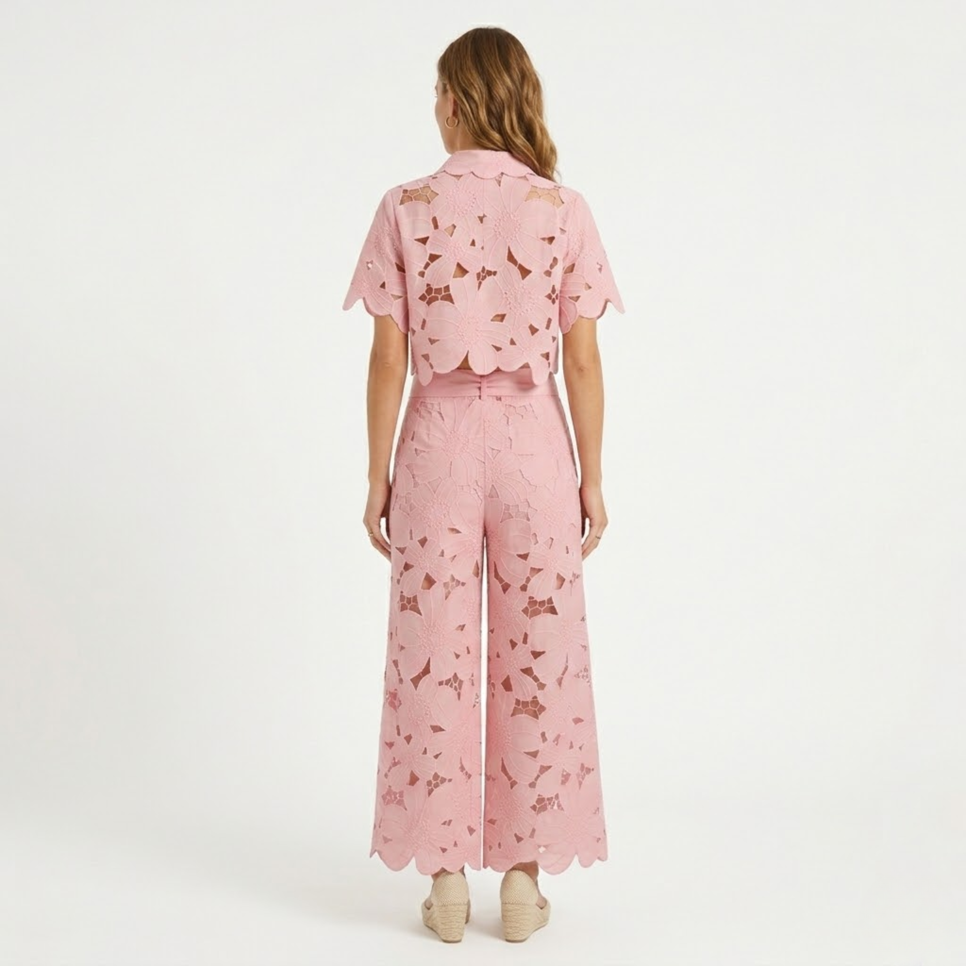 Dames Geborduurde Tweedelige Set