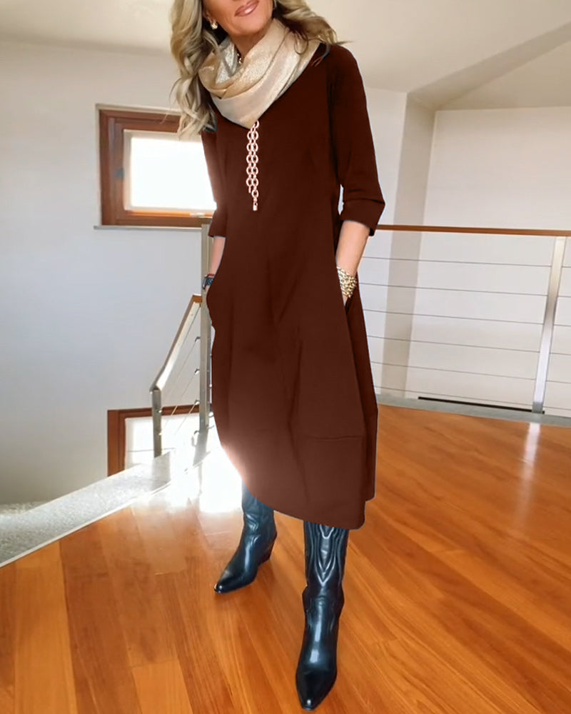 Dames Midi Jurk Elegante Pasvorm