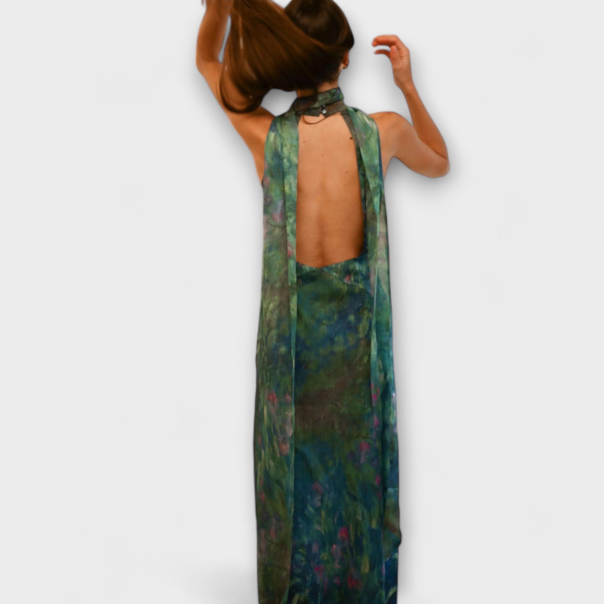 Women's Maxi Dress with Iris Print