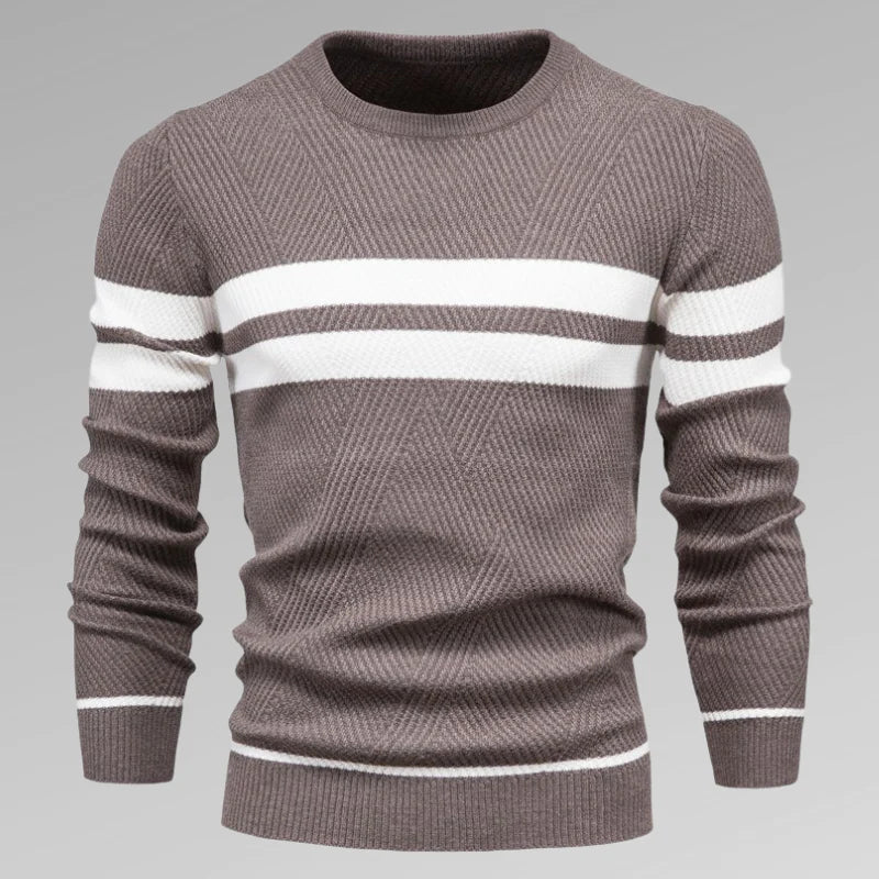 Wayne Trui | Heren Gestreepte Gebreide Crew Neck Trui