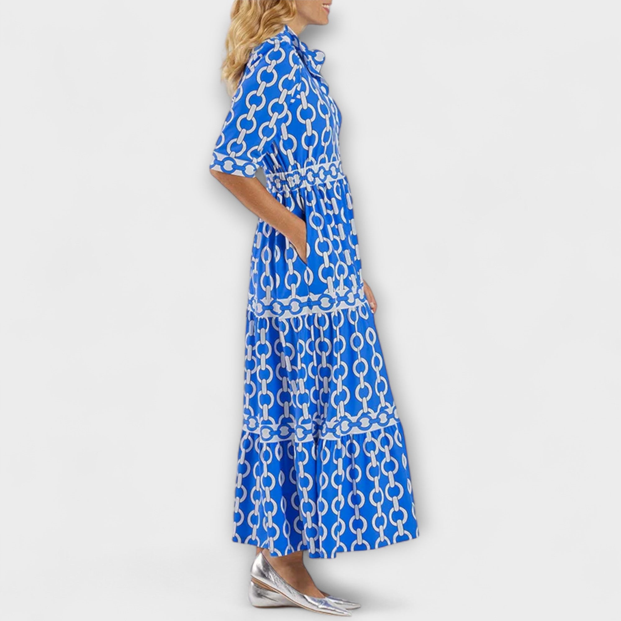 Dames Midi Jurk Kettingprint