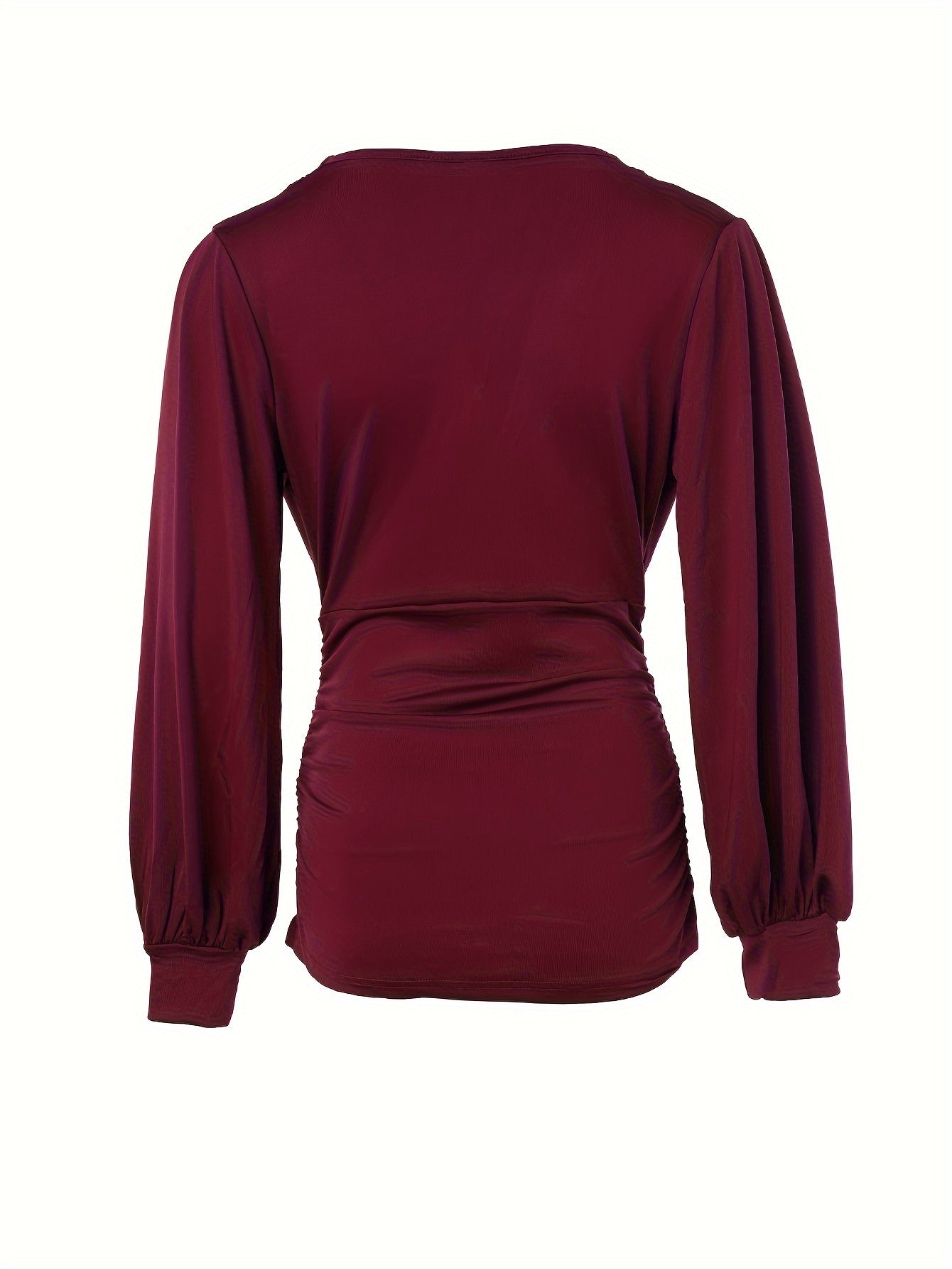 Emmi Top | Lange Mouwen Gerimpelde V-Hals Top
