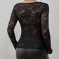 Petunia Top | Lange Mouw Top met V-Hals en Kant