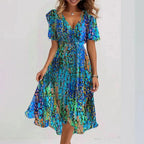 Dames Elegante Zomer Midi Jurk