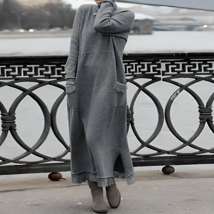 Dames Comfortabele Winter Maxi Jurk