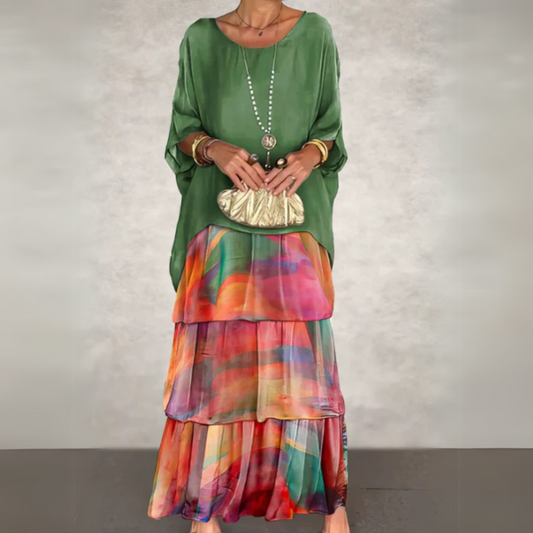 Dames Gelaagde Maxi Rok Jurk
