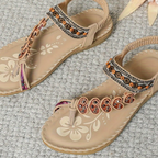 Dames Platte Sandalen met Decoratieve Bandjes