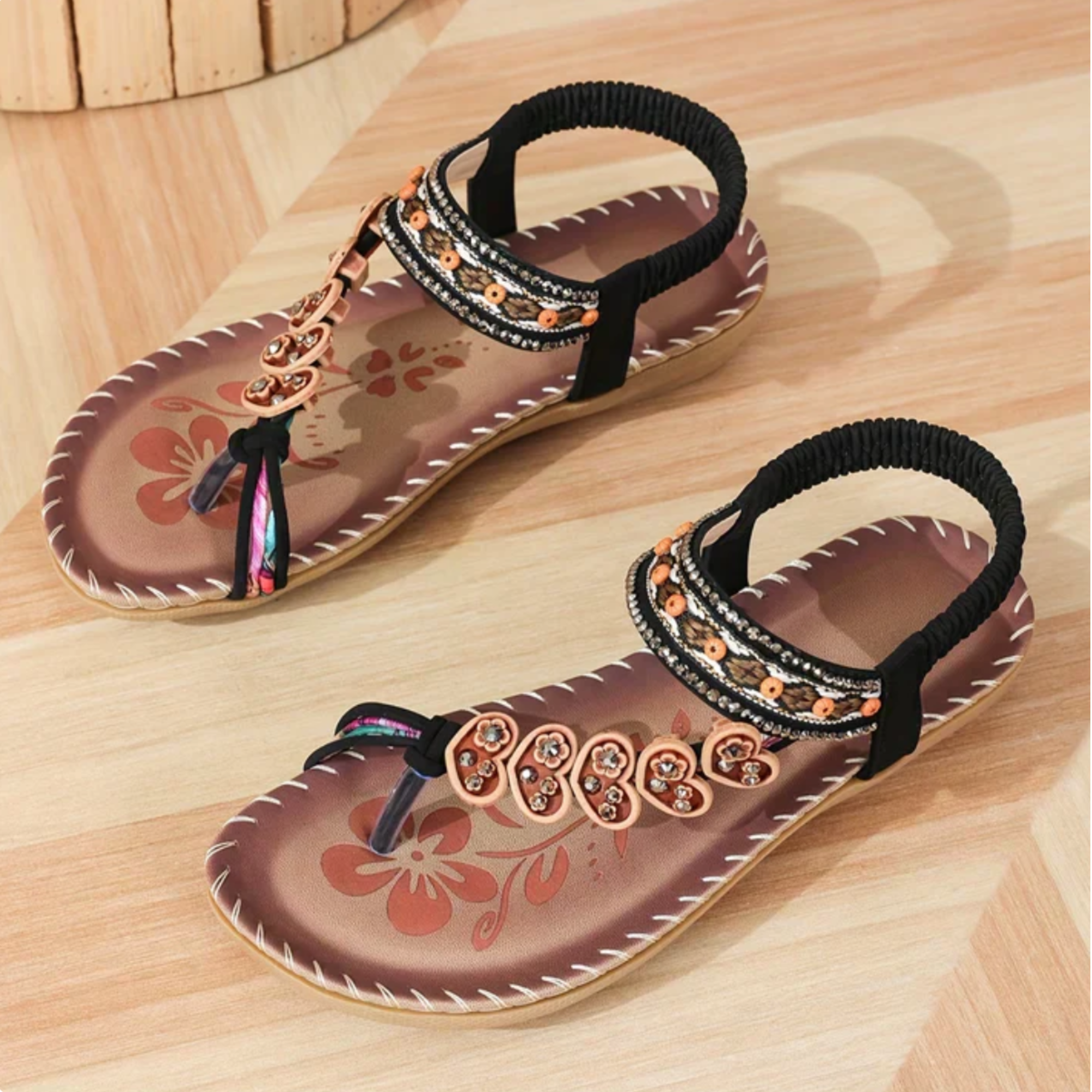 Dames Platte Sandalen met Decoratieve Bandjes