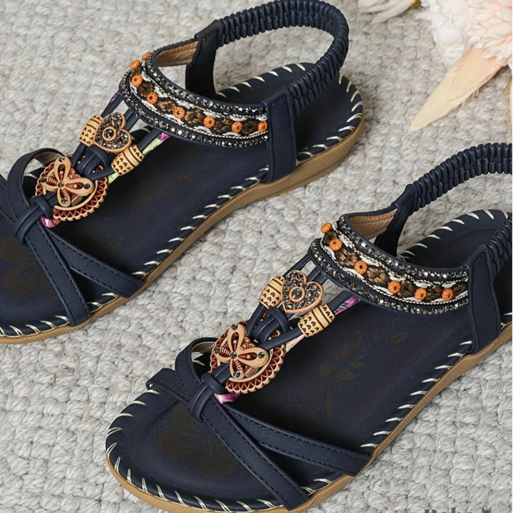 Dames Platte Sandalen met Decoratieve Bandjes