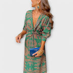 Dames Elegante Midi Jurk met Lange Mouwen