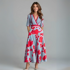 Dames Wikkel Maxi Jurk Bloemenprint