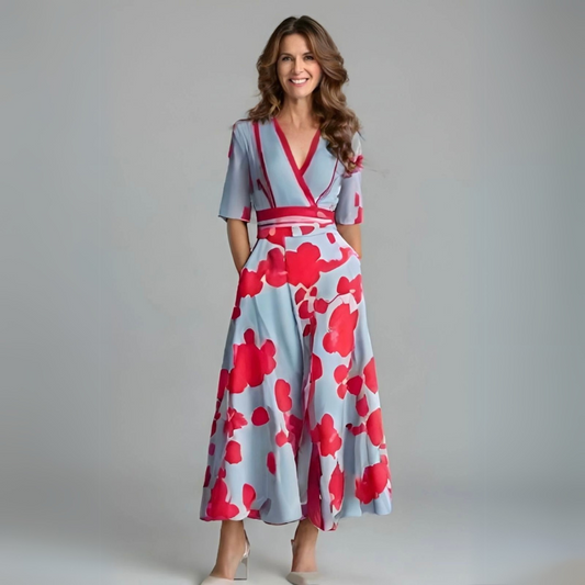 Women's Floral Wrap Maxi Dress