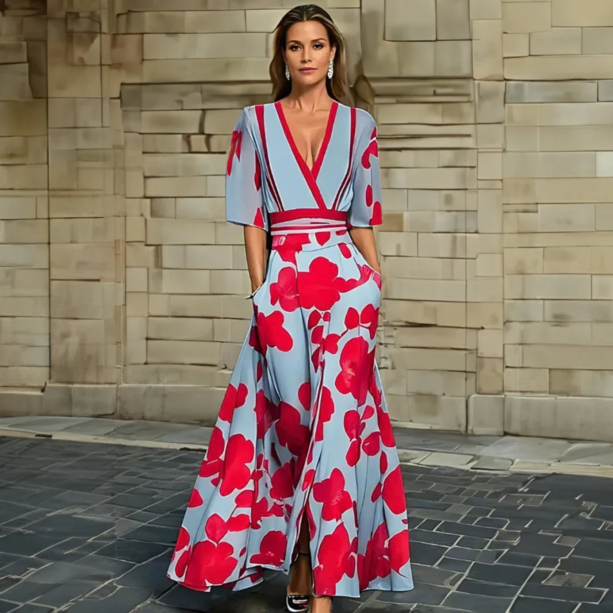 Dames Wikkel Maxi Jurk Bloemenprint