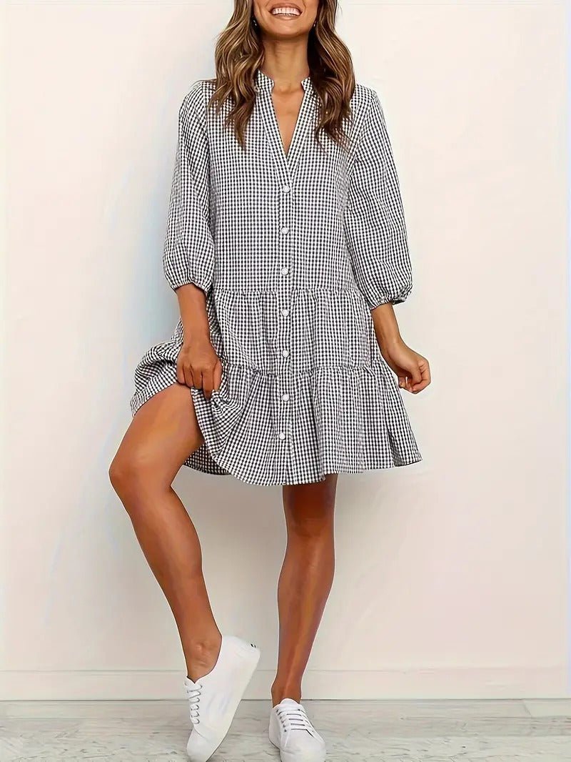 Dames Mini Jurk Ruitpatroon