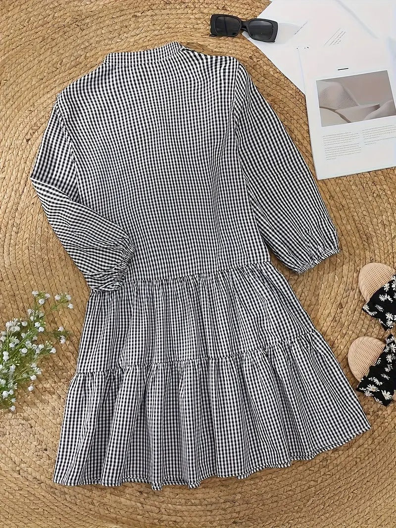 Dames Mini Jurk Ruitpatroon