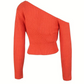Peaches Trui | Geribde Gebreide One-Shoulder Cropped Trui