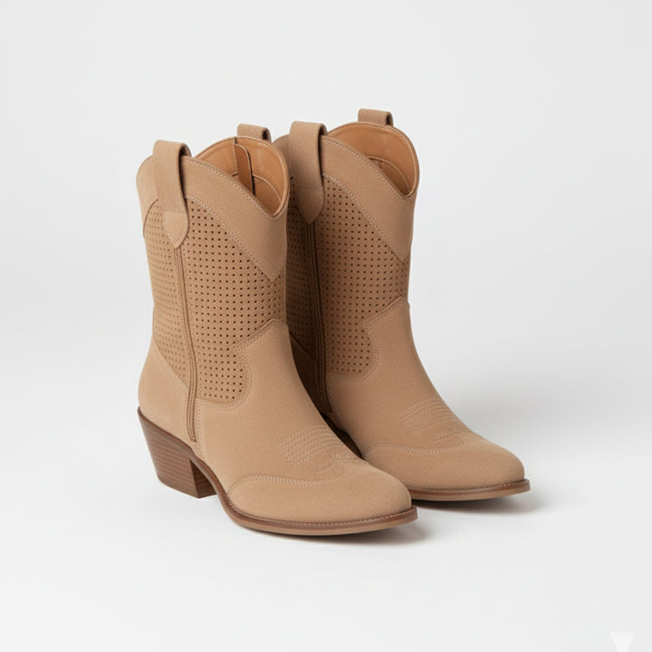 Dames Veter Enkelboots met Blokhak