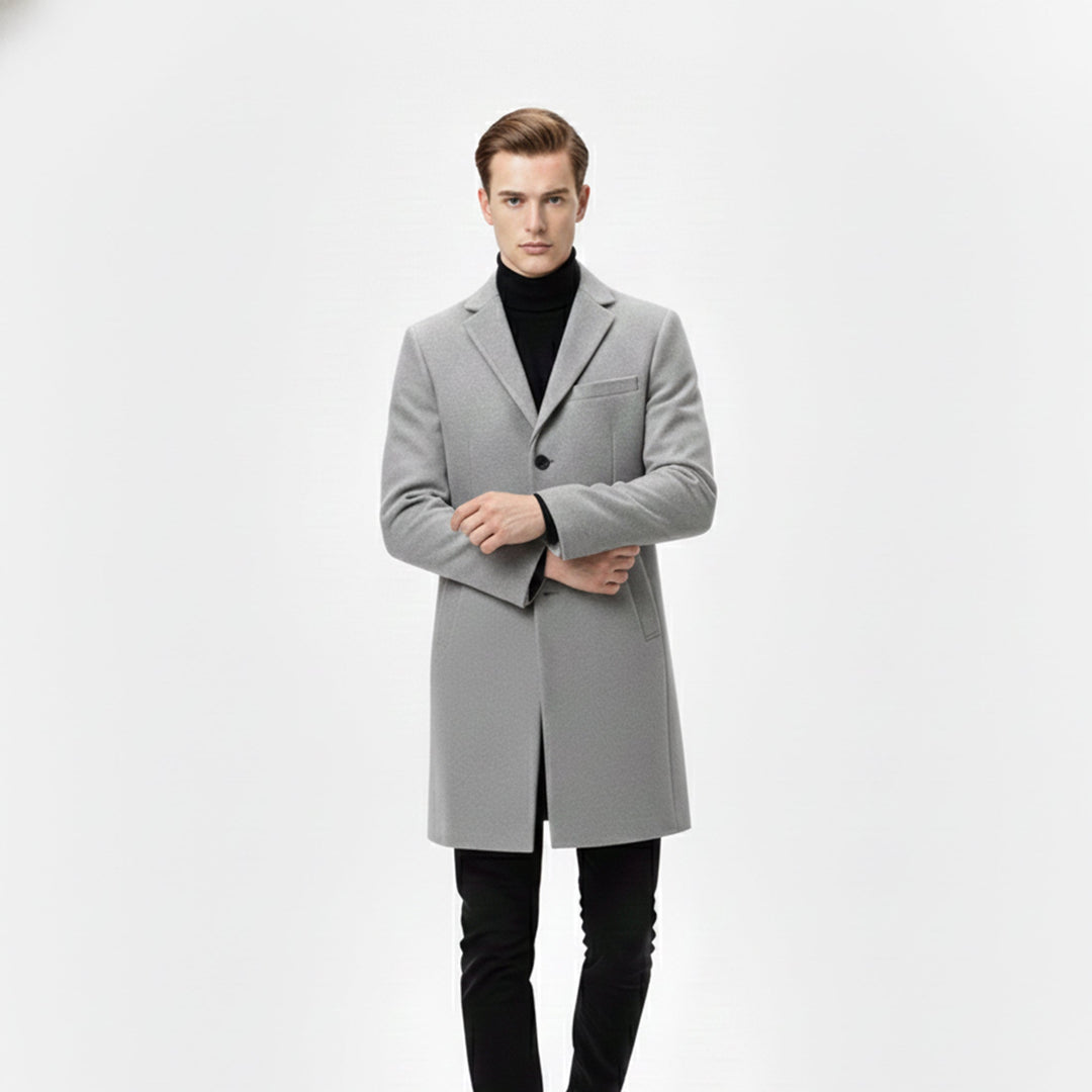 Heren Lange Winterjas Old Money Stijl