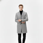 Heren Lange Winterjas Old Money Stijl