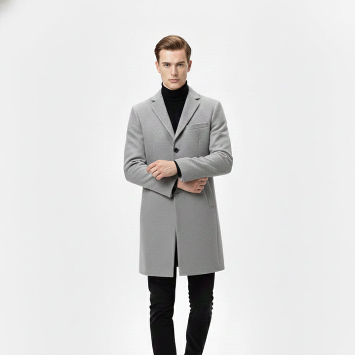Heren Lange Winterjas Old Money Stijl