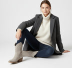 Dames Veter Enkelboots met Blokhak