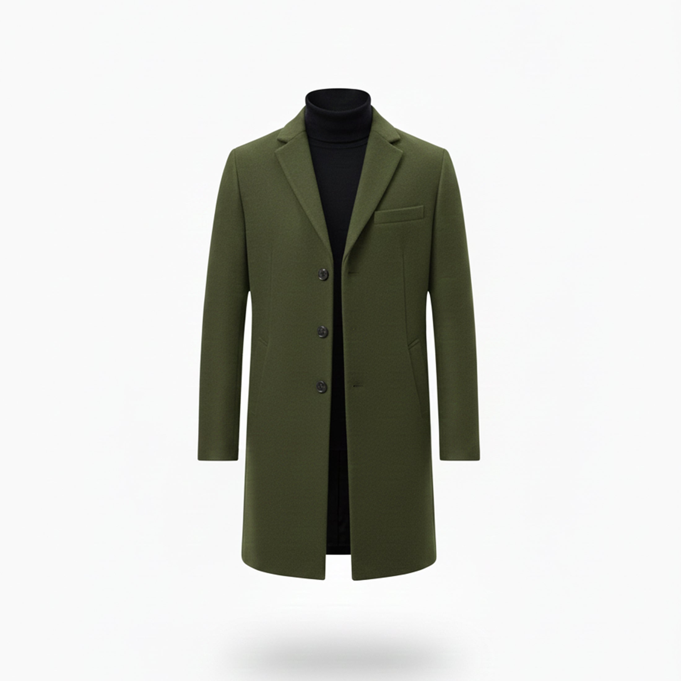 Heren Lange Winterjas Old Money Stijl