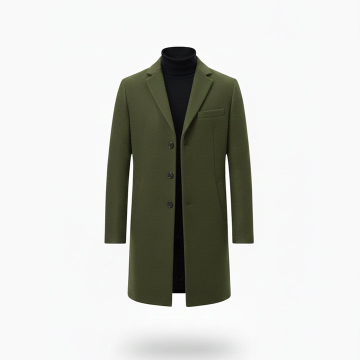 Heren Lange Winterjas Old Money Stijl