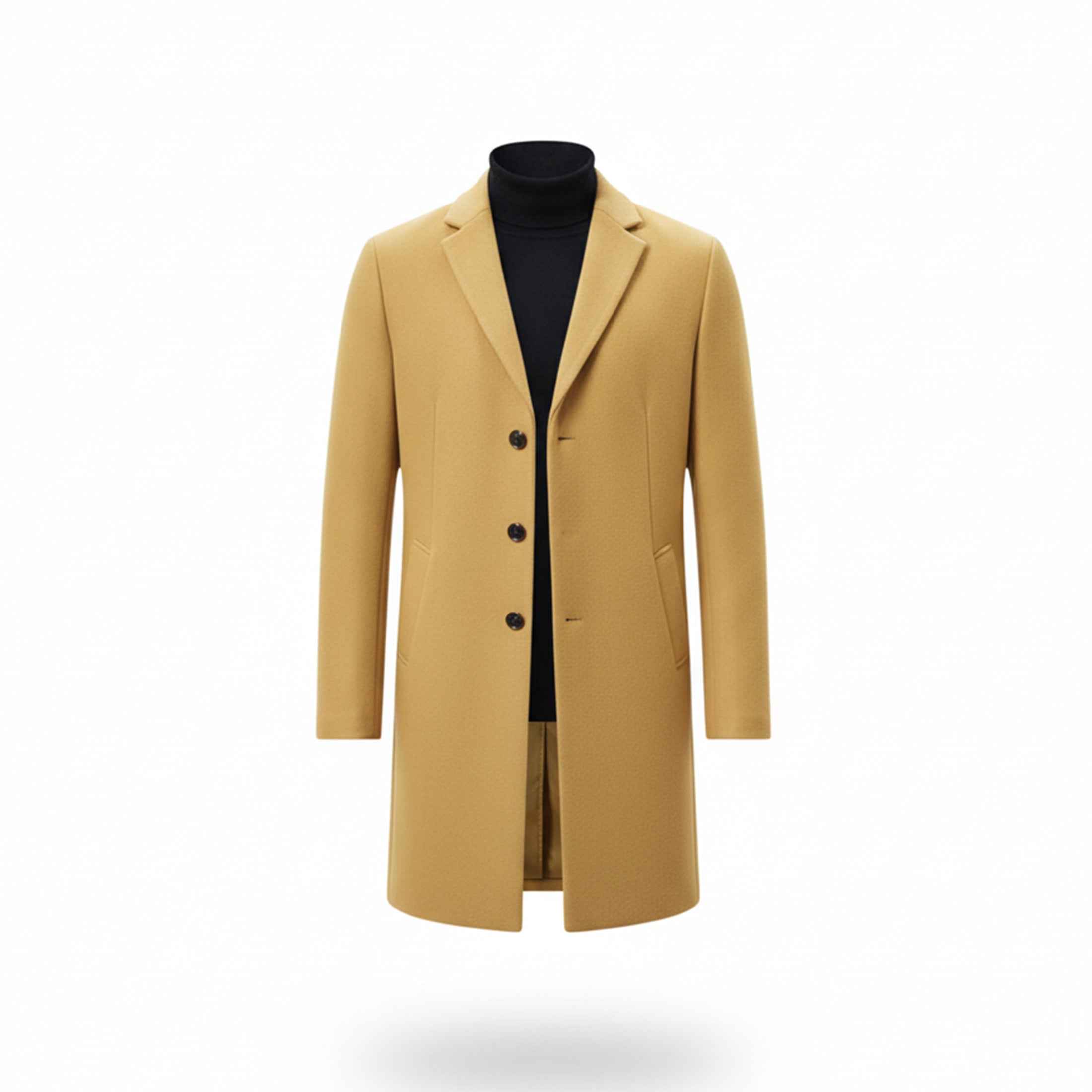 Heren Lange Winterjas Old Money Stijl