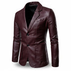 Heren Lange Leren Jas Relaxed Fit