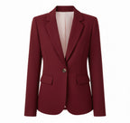 Dames Geweven Blazer Jas Comfortabel