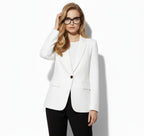 Dames Geweven Blazer Jas Comfortabel