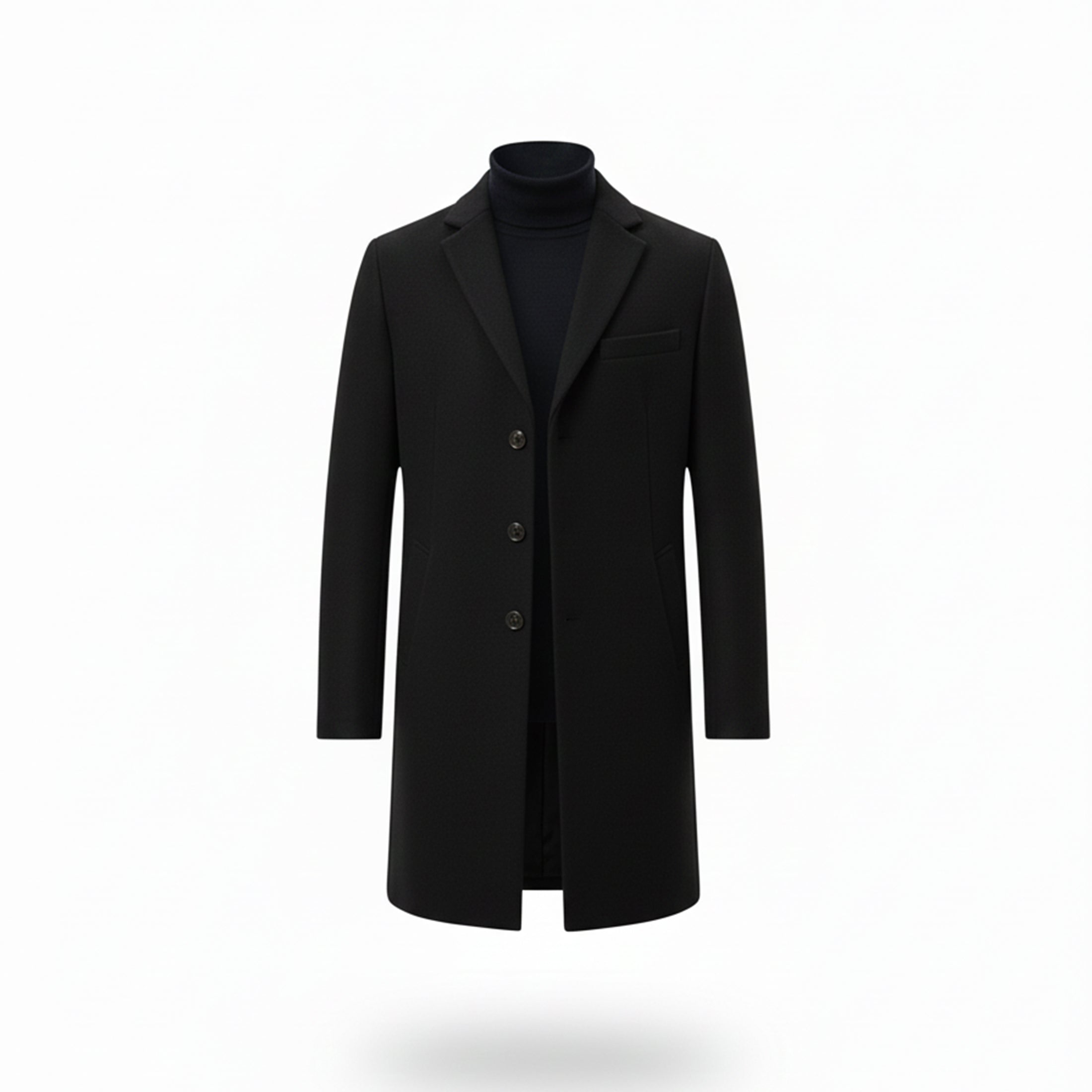 Heren Lange Winterjas Old Money Stijl